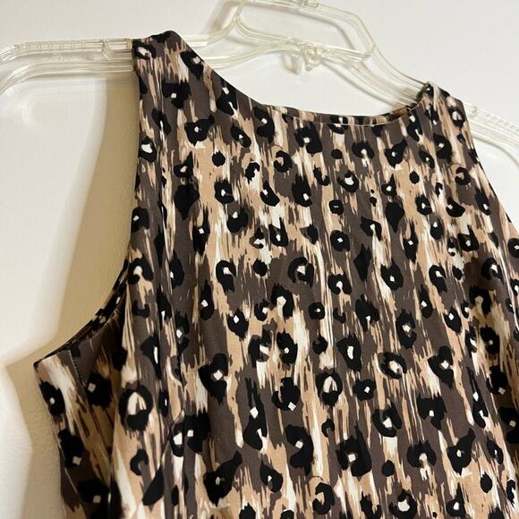 Sara Campbell Tan Brown Black Animal Print Sleeveless Knit Dress - Picture 2 of 5
